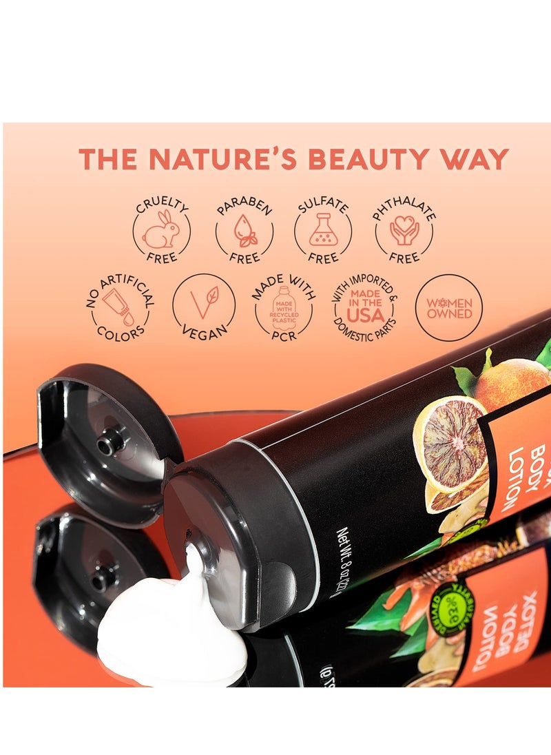 Nature's Beauty Nature's Beauty Orange Ginger Detox Body Lotion Multi-Pack - Lightweight, Non-Greasy Moisturizer, Improve Skin Tone+Texture Made w/Vitamin C, Sunflower + Almond + Avocado Oils 8 oz (2 Pack)  - Image 2