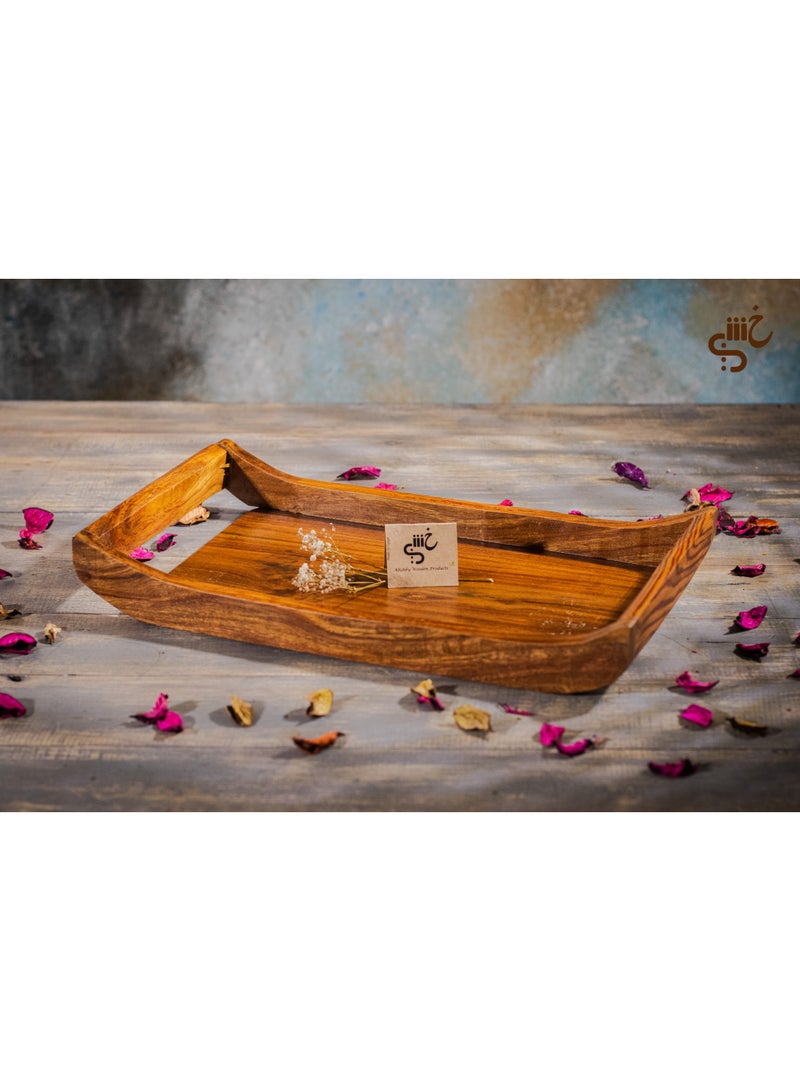 طقم صوانى خشب سرسوع المصرى مكون من قطعتين مقاس 18*34 سم ومقاس 40*23 سم - Image 2