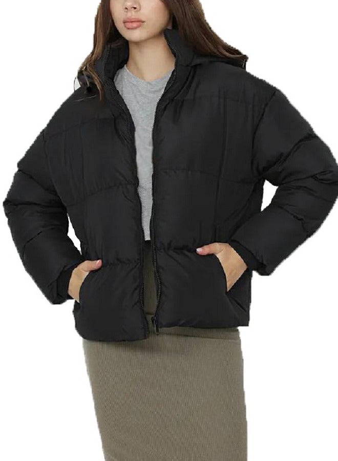 Zip Up Bomber Jacket with Removable Hood - Image 1