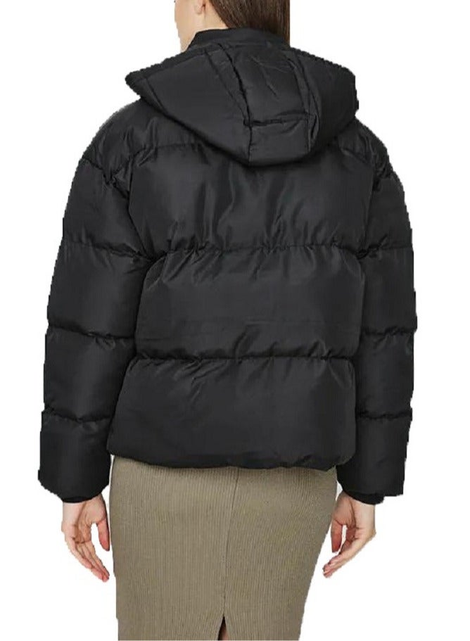 Zip Up Bomber Jacket with Removable Hood - Image 3