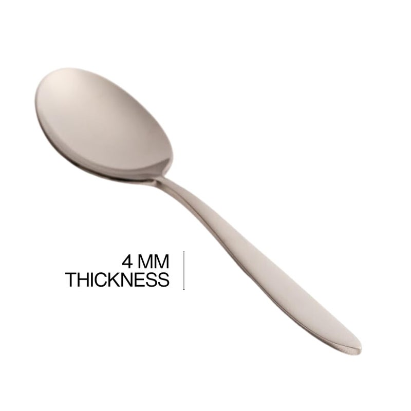 BlackCarrot Silver Serving Spoon Set of 2 Pieces 4mm Thickness Serving Spoons Dishwasher Safe 304 Food Grade Stainless Steel - Image 5