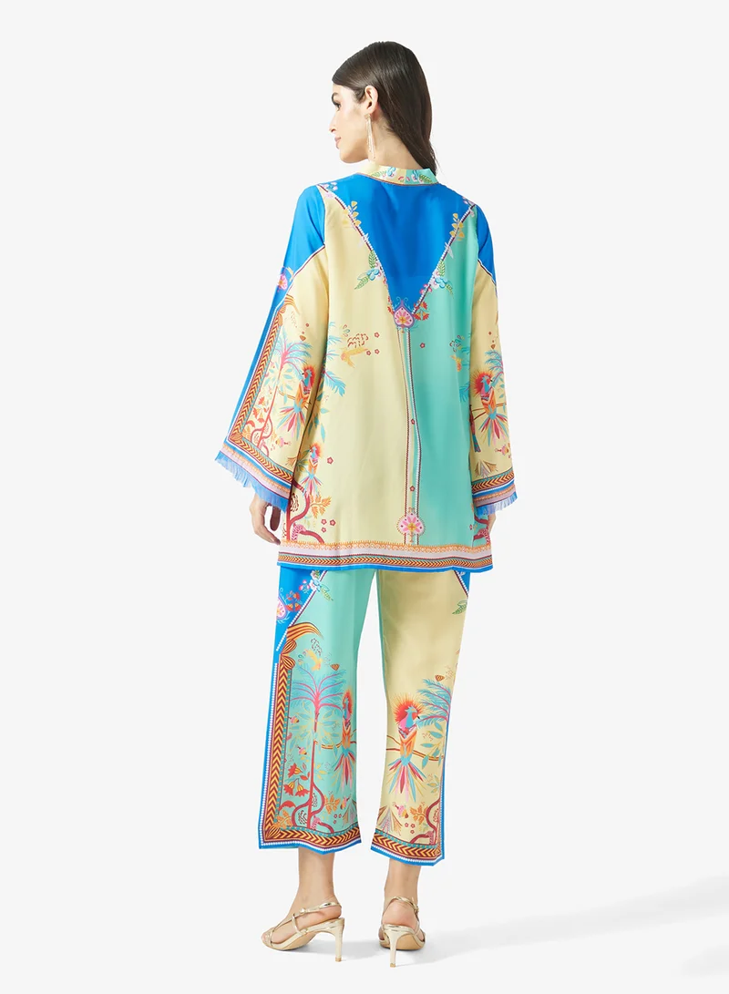 Fyor Abstract Print Cape Co-Ord Set
