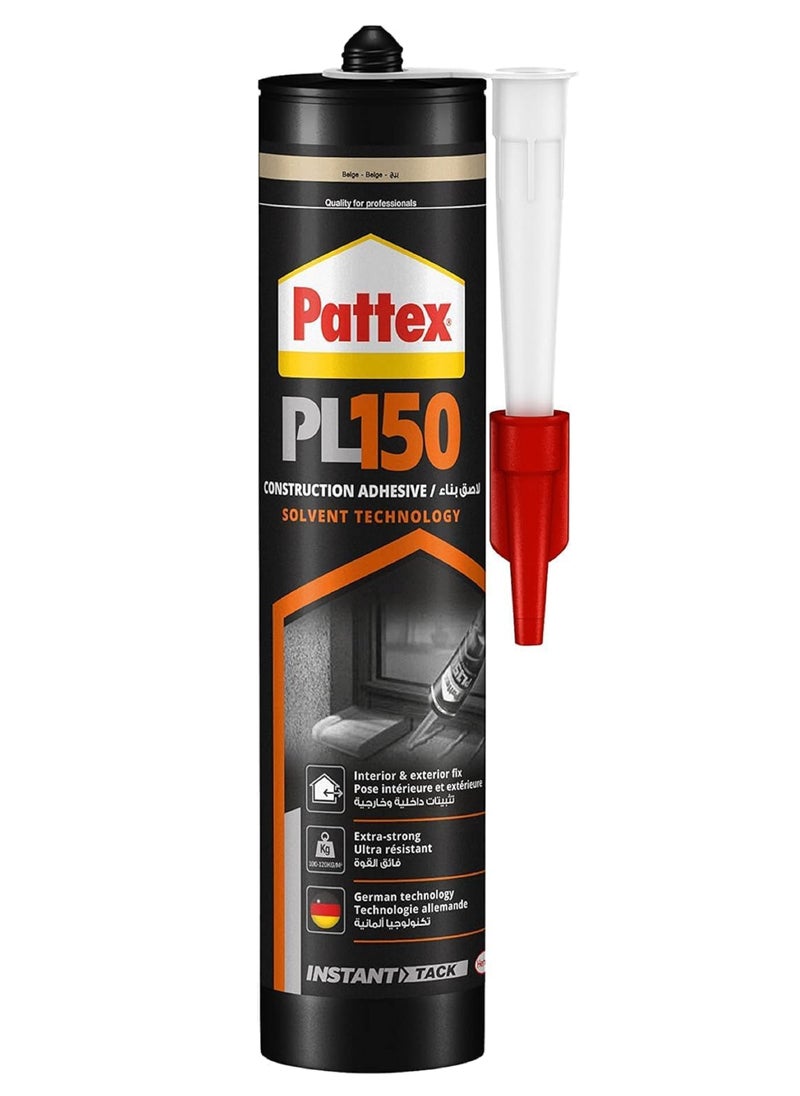 Generic - Pattex PL150 Heat Resistant Waterproof Adhesive, Indoor & Outdoor Fixing Adhesive, Extra Strong Glue, 1 x 380g Cartridge (Pack of 2) - Image 1