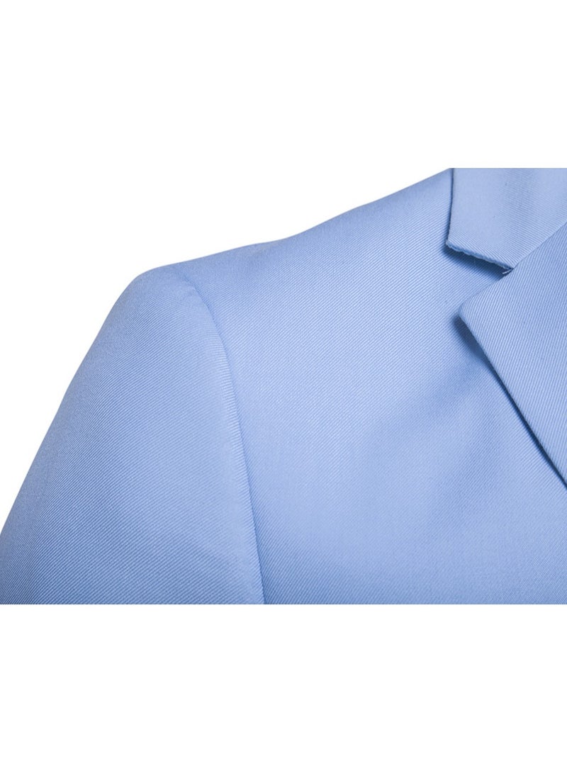 Shougu Fashionable And Versatile Business Solid Color Men's Suit Set Two-piece Set  - Image 3