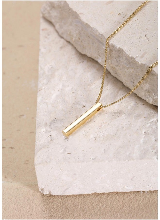 S.Leaf - Choker Necklace For Women Gold Plated Necklace Bar Necklace For Women Sterling Silver Dainty Gold Necklace For Women(03_Vertical_Gold) - Image 1