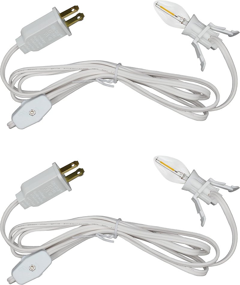 Creative Hobbies ® Single Light Replacement Clip in Lamp Cord for Christmas Village House Includes LED Light Bulb | 2 Pack - Image 1
