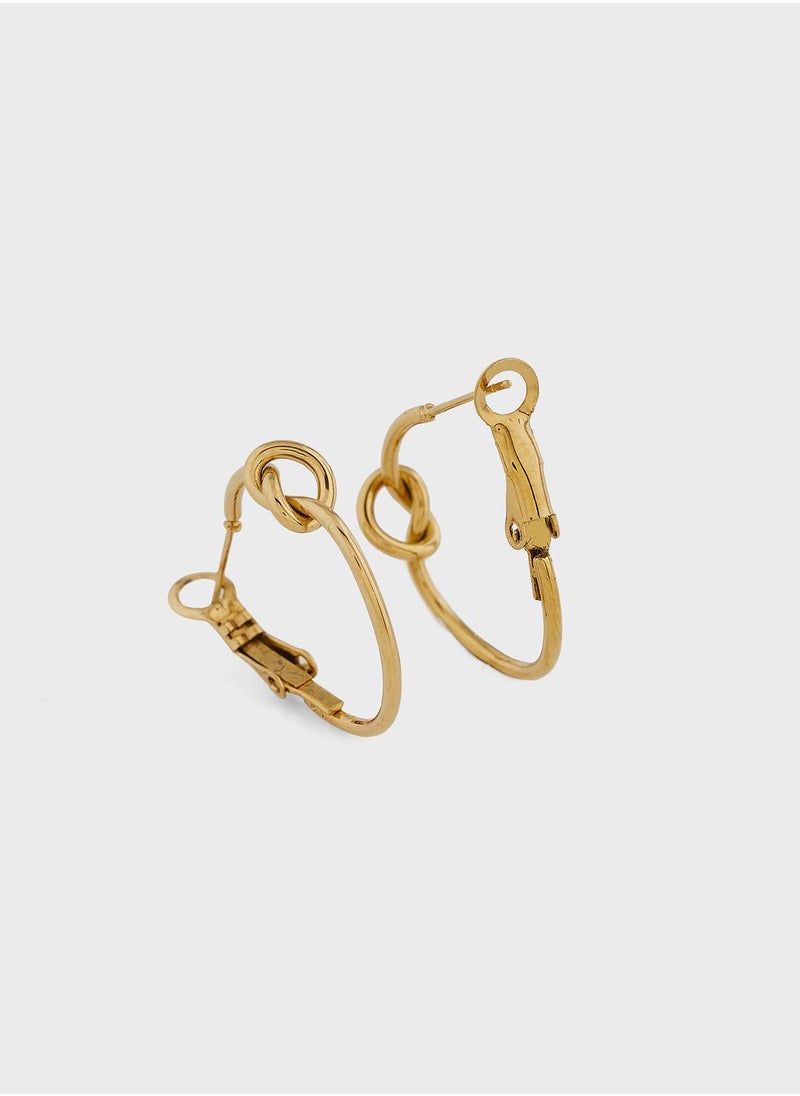 Lady Mauve MARIE KNOT TWIST HOOPS EARRINGS  - Image 2