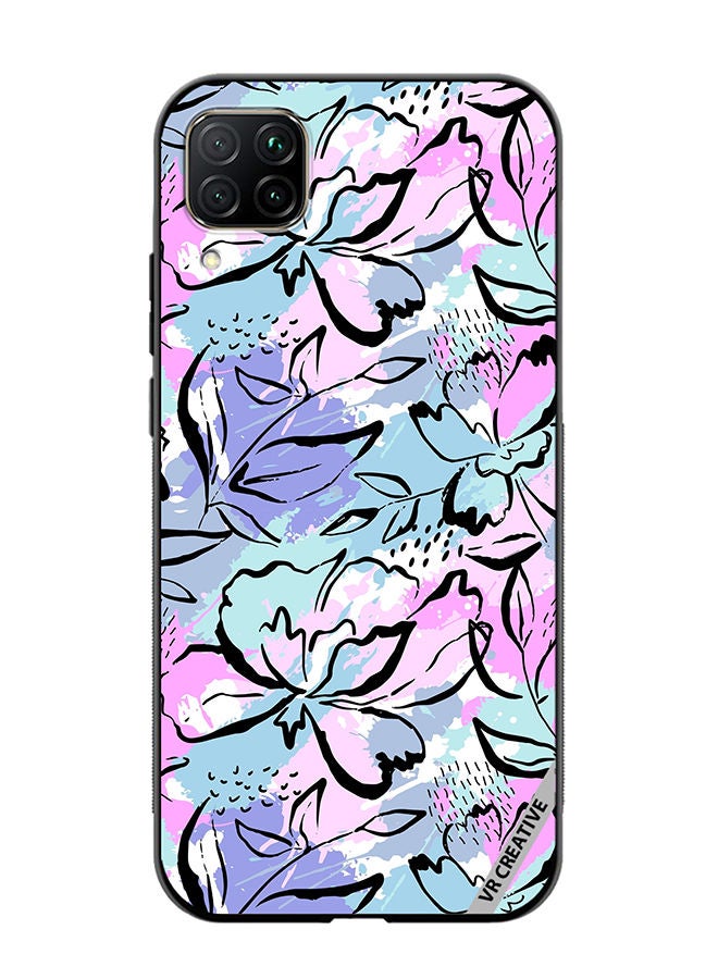 VR CREATIVE Protective Case Cover For Huawei Nova 7i/P40 Lite Abstract Flowers Print Design Multicolour - Image 1
