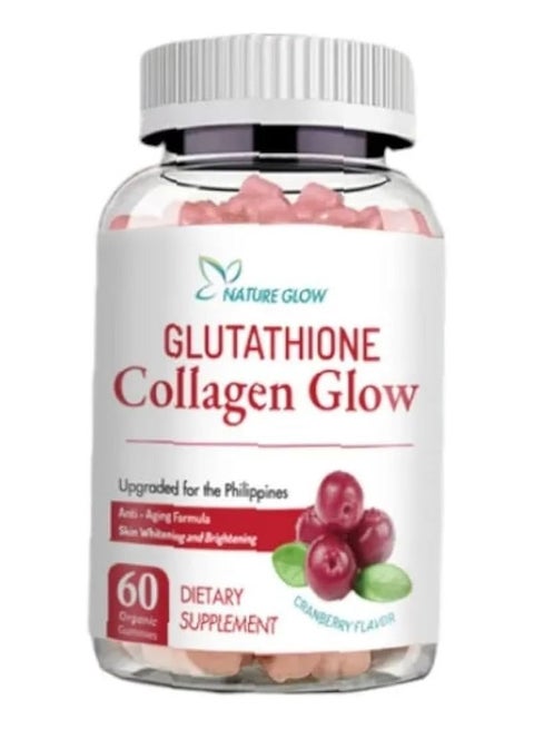 best organic glutathione supplement NATURE GLOW Glutathione Collagen Glow 60 Organic Gummies 190gm Cranberry |  Best Price Oman