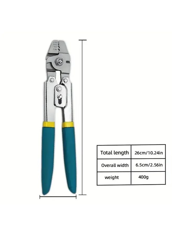 1PC Red Aluminum Wire Stripping Pliers Steel Rope Crimping Tool 8 Way Tube Clamp - Image 4
