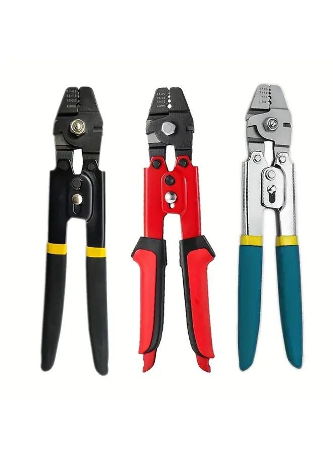 1PC Red Aluminum Wire Stripping Pliers Steel Rope Crimping Tool 8 Way Tube Clamp - Image 2