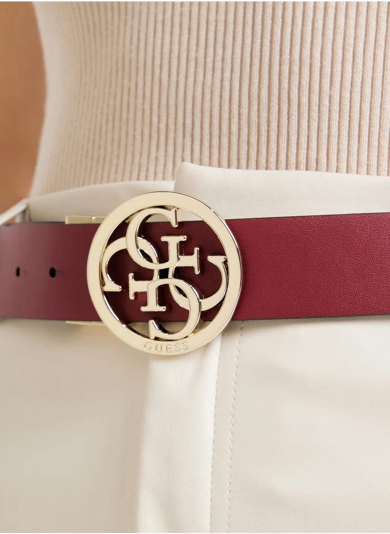 جس Logo Detailed None Allocated Hole  Belt