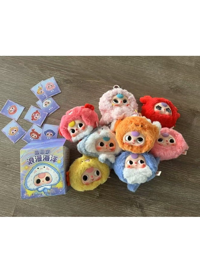 Baby Three-year-old Lucky Cat Pendant Plush Blind Box Rabbit Lily Town 12 Zodiac Cross-border-Specifications:Romantic Ocean-Color:1 Blind Box - Image 1