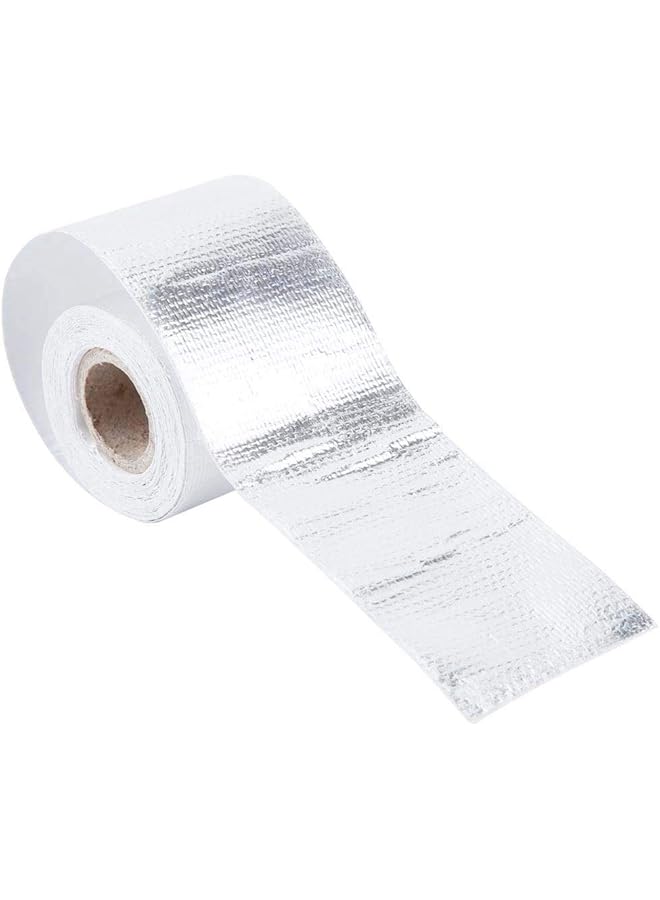 PROMASS Car Heat Shield Wrap, 5m * 5cm Car Aluminum Foil Adhesive Reflective Heat Shield Wrap Tape (Silver 5M*5Cm) - Image 1