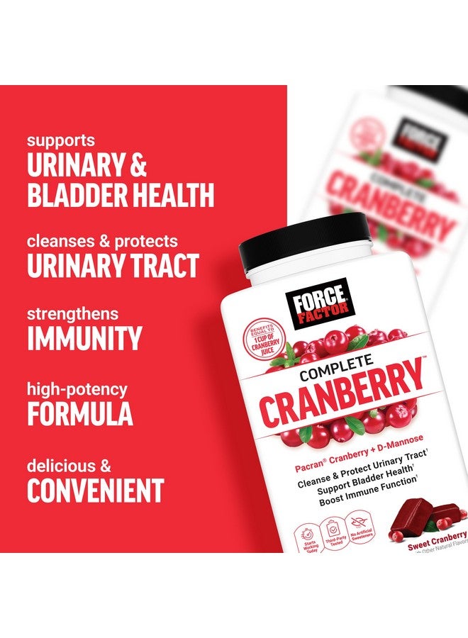 FORCE FACTOR Cranberry Soft Chews, Cranberry Supplement with D Mannose and Cranberry Extract to Support Bladder and Urinary Tract Health for Women, Vegan, Sweet Cranberry Flavor, 60 Soft Chews - Image 2