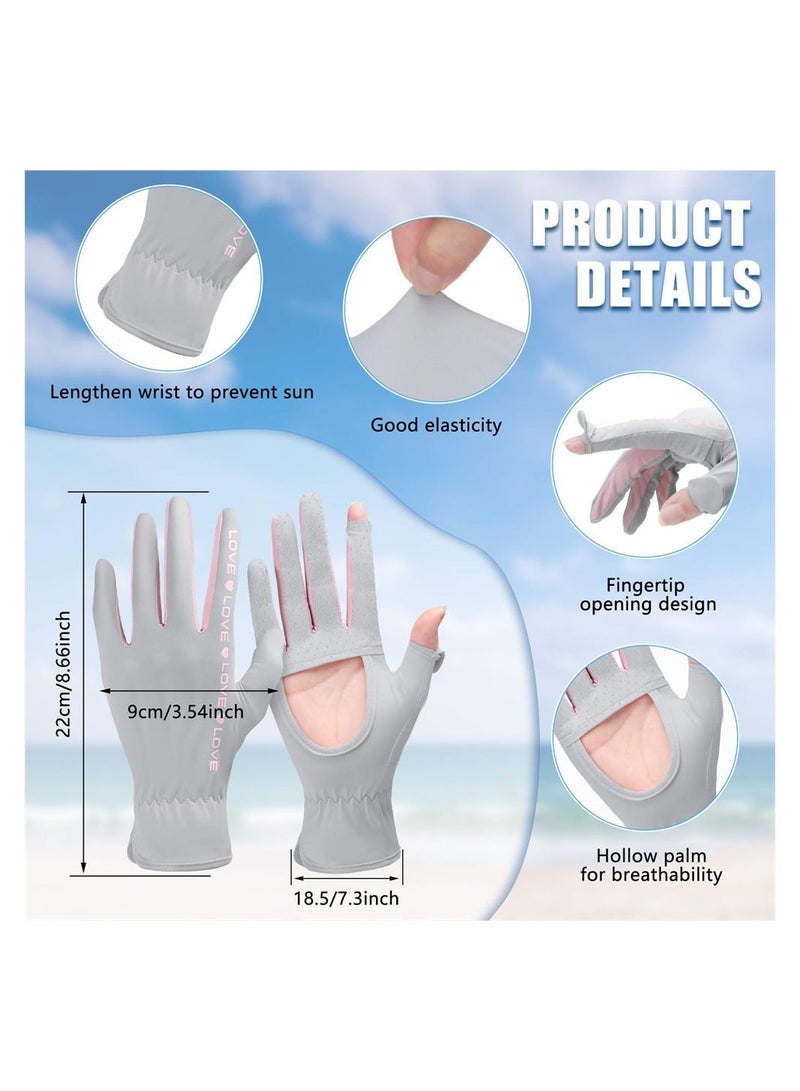 Y&D Summer Sun Gloves  2 Pairs Women Driving UV Protection Full Finger Touchscreen Non Slip Quick Dry Gloves Breathable Outdoor for - Image 3
