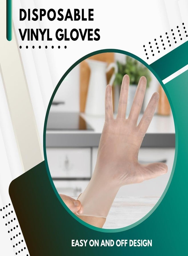 Green Direct Vinyl Gloves, Disposable, Powder-Free, Latex-Free, Clear, Box of 100 - Durable, Multipurpose Gloves for Everyday Use, Small - Image 3