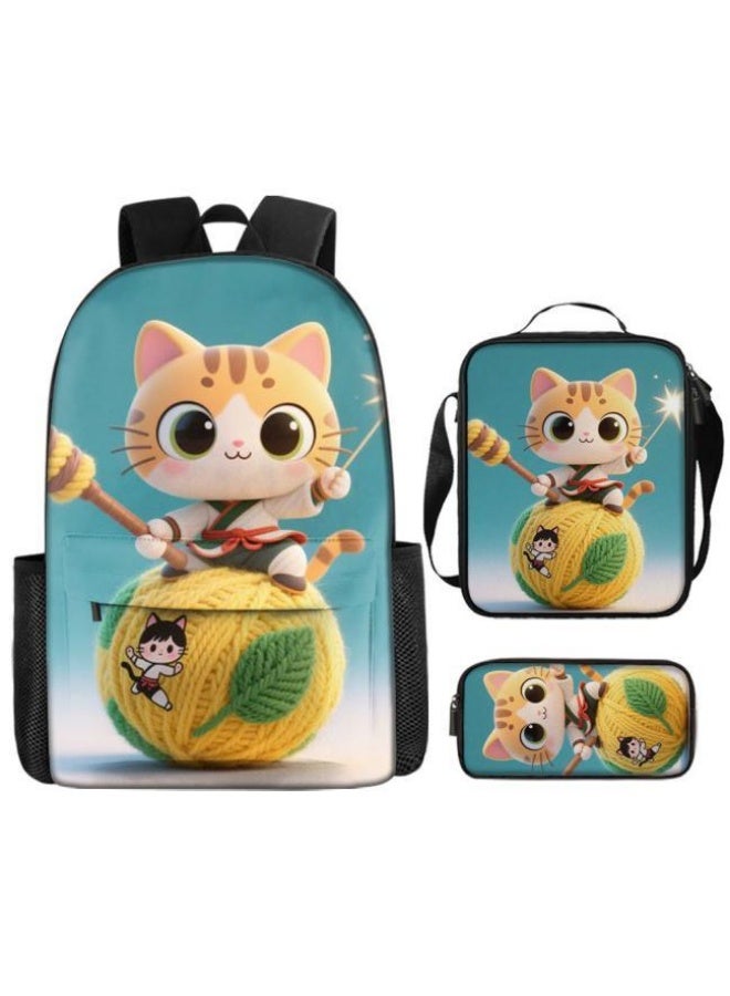 Bright Li Fire Unlock the new fashion of childish fun! Three-piece set of bags, cartoon elements for children and teenagers (students, children, friends' outings, mountain climbing, schooling, etc. can be used) - 14  - Image 2