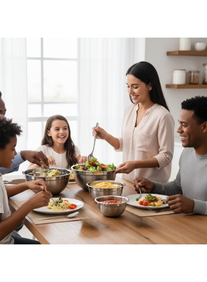 Sweet Home Steel Mixing Bowl Set 7PCS – 18, 20, 22, 24, 26, 28, 30CM | Stainless Steel Kitchen Bowl for Mixing, Serving & Cooking | Durable, Rust-Resistant, Polished Finish - Image 4