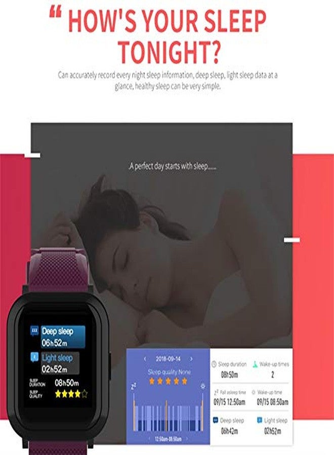 OPTA DB12-SB-116-Blue-OPTA Rubber Eros Bluetooth Fitness Watch| Blood Pressure| Full Touch Screen | Heart Rate | TFT Color Screen Fitness Tracker for All Android/iOS, Medium (Blue) - Image 4