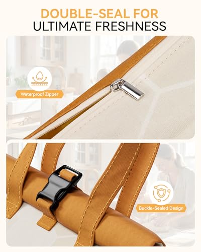 Yofidra Beeswax Bread Bag for Sourdough & Homemade Bread (Reusable & Eco-Friendly) - 100% Natural Beeswax & Cotton, Stylish Bag Design, Detachable for Easy Cleaning, Long-Lasting Freshness (2 Packs) - Image 5