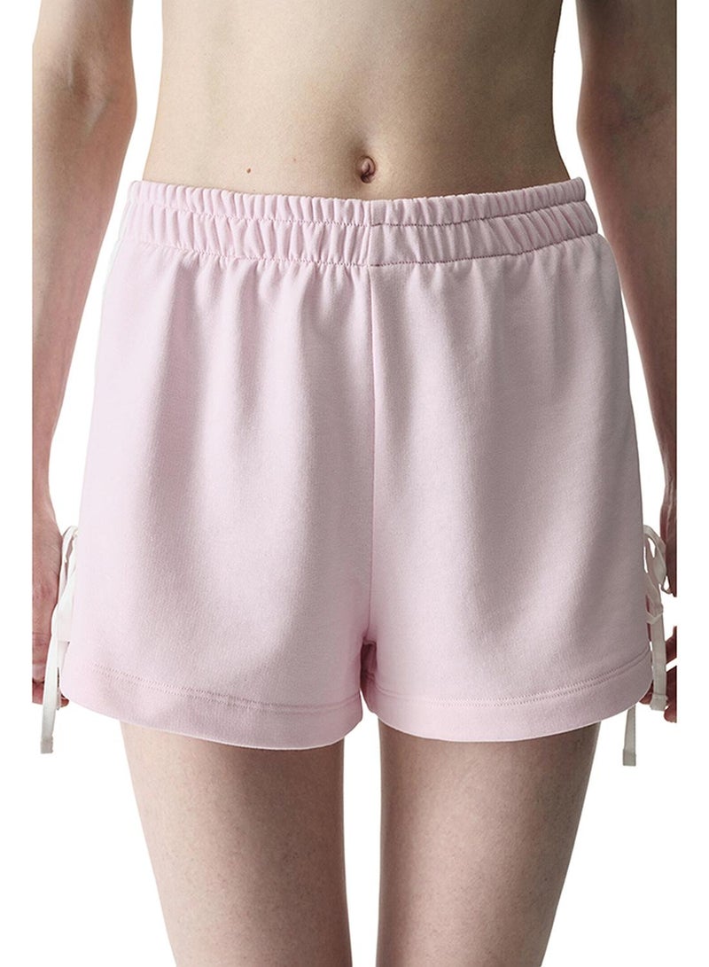 Penti Women's Cotton Sports Bow Detailed Shorts - Light Pink - Image 2