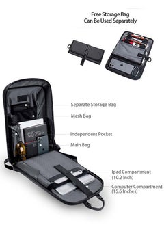 ARCTIC HUNTER Anti Theft Business Travel Laptop Backpack, Waterproof School Bag with TSA Locker, Black  - Image 4