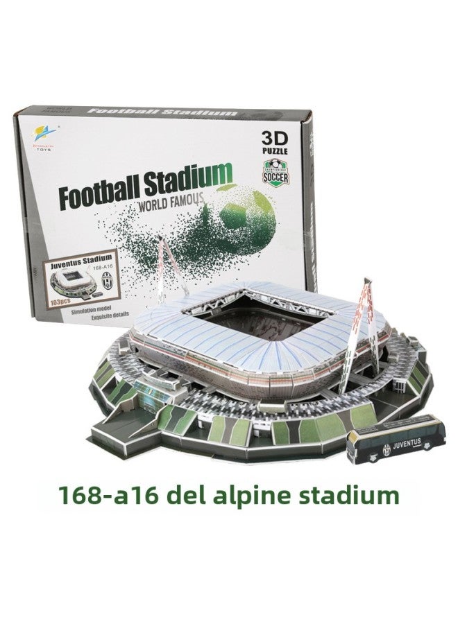 3D Jigsaw Puzzle World Cup Football Stadium Construction Stadium Model Children's DIY Puzzle Toy-Color:Juventus-Alpi Stadium - Image 1