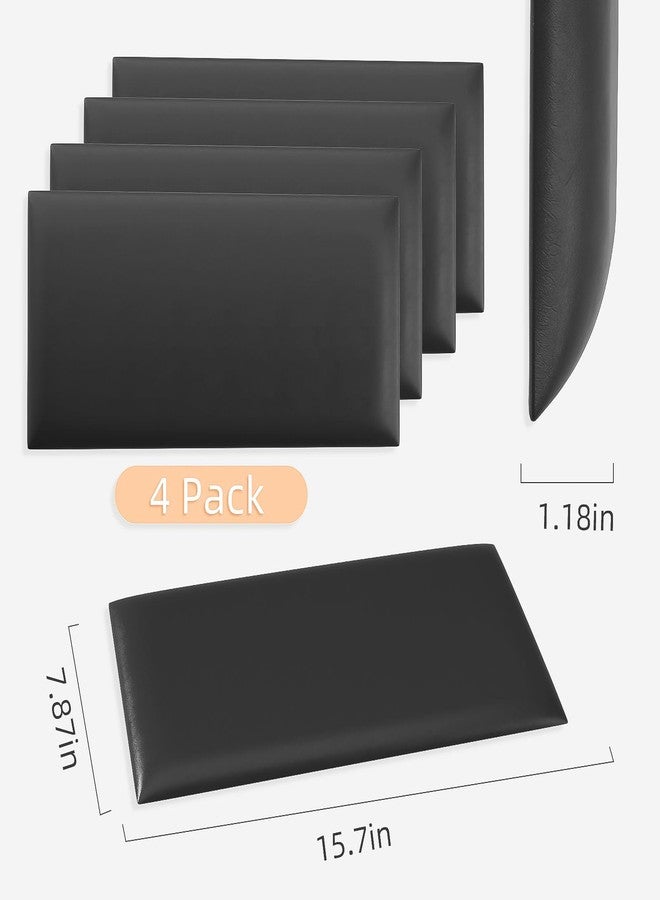 Umedol 3D Anti-Collision Wall Padding for Kids, Black Peel and Stick Headboard Pack of 4 Panels Sized 7.8" x 15.7", Self-Adhesive Headboard Panels for Bedroom/Living Room Upholstered Wall - Image 2