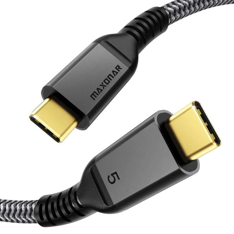 Maxonar 80Gbps Thunderbolt 5 Cable 4FT, 240W Charging, Dual 8K Display, 3X Faster Than TB4 for 16K Video Editors/3D Designers, Compatible with MacBook Pro/Air, eGPU/SSD - Image 1