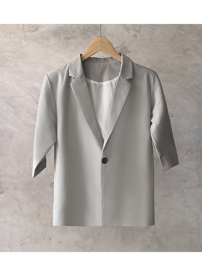 KUYING Casual Loose And Handsome Mid-sleeve Suit Jacket In Thin Fabric.  - Image 1