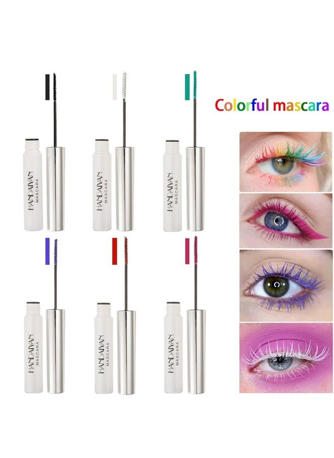 BONNIE CHOICE 6 Colors Colored Mascara Set For Eyelashes, Red Pink Purple Green White Black Colorful Waterproof Mascara Charming Long Lasting Voluminous Mascara Eye Makeup Mother'S Day Gifts For Women  - Image 2