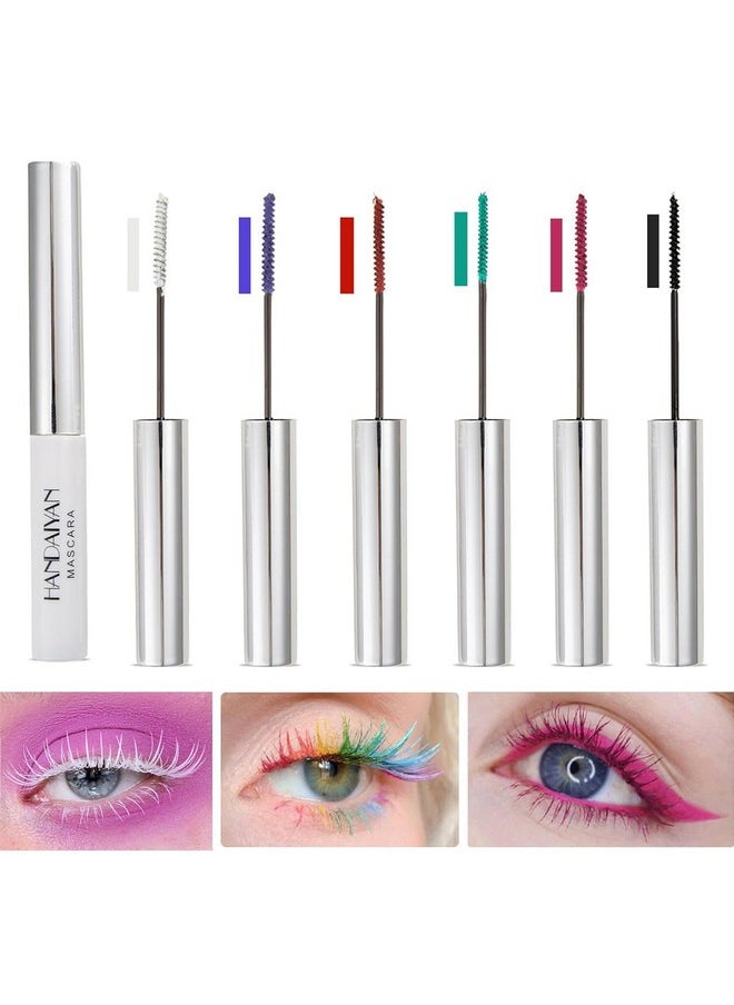 BONNIE CHOICE 6 Colors Colored Mascara Set For Eyelashes, Red Pink Purple Green White Black Colorful Waterproof Mascara Charming Long Lasting Voluminous Mascara Eye Makeup Mother'S Day Gifts For Women  - Image 1