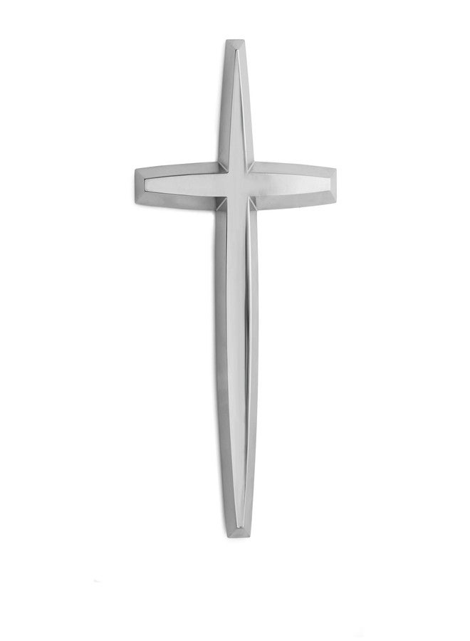 Nambe Wall Cross | Holiday Symbol for Christmas Décor, Wedding, or Housewarming | Measures 9 x 5 Inches | Made of Nickel Plate | Designed by Maureen McTamney - Image 1