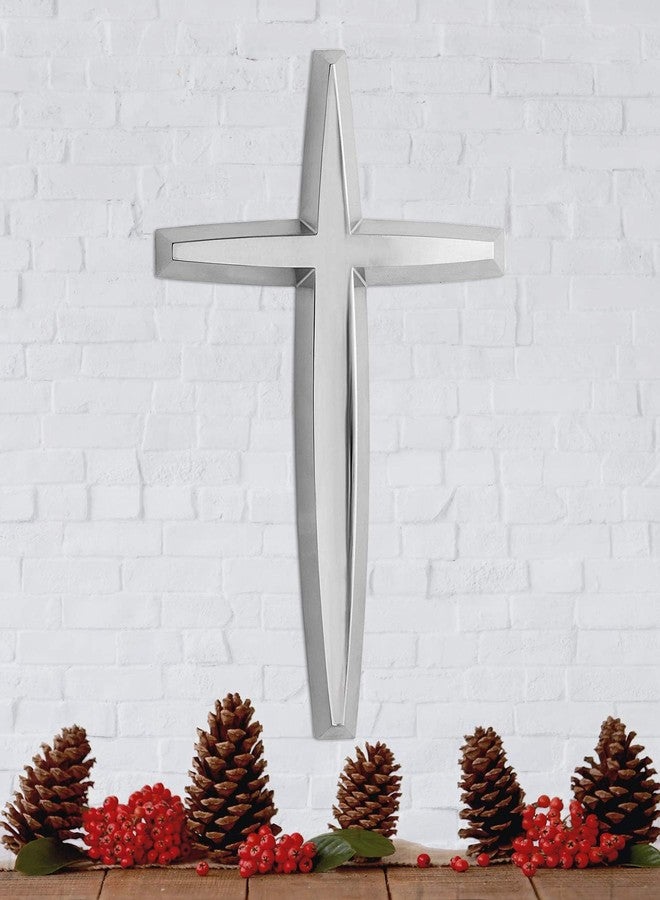 Nambe Wall Cross | Holiday Symbol for Christmas Décor, Wedding, or Housewarming | Measures 9 x 5 Inches | Made of Nickel Plate | Designed by Maureen McTamney - Image 2