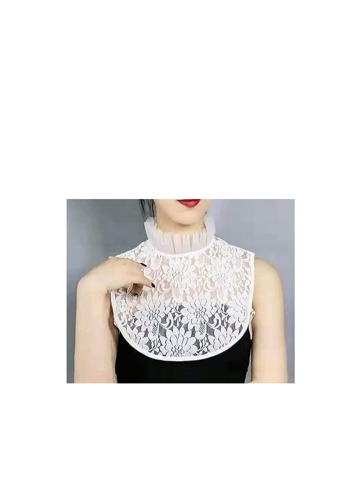 SOLARAE 3 Pack Women’s Detachable Lace Fake Collars - Adjustable Half Shirt Dickey for Sweaters, Dresses, Uniforms, Jackets, and Casual Outfits. Perfect for Layering and Style Enhancement. - Image 4
