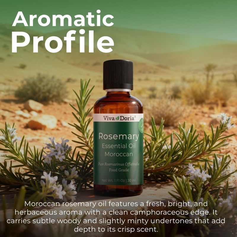 Viva Doria Rosemary Essential Oil, 100% Pure, Natural Essential Oil, Undiluted, for Aromatherapy | Food Grade, 30 mL (1 Fluid Ounce) - Image 1