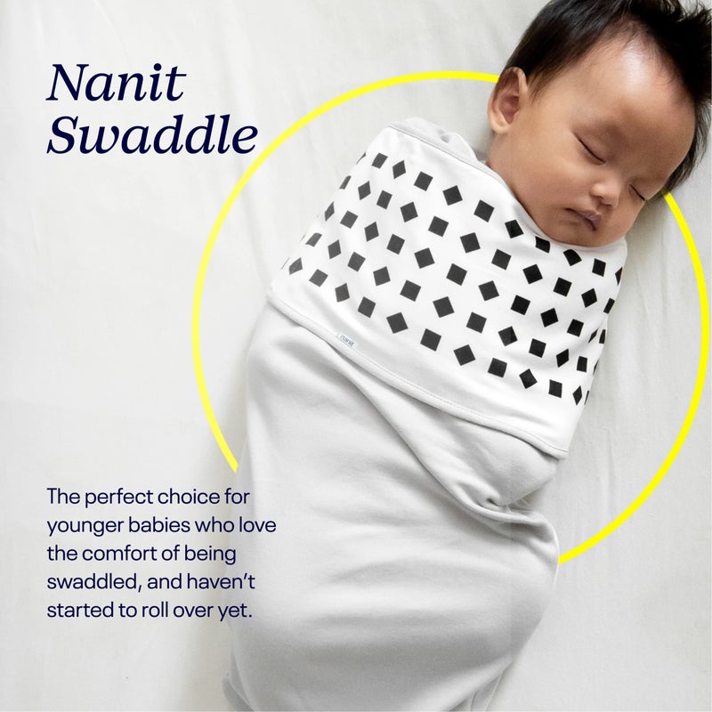 Nanit Breathing Wear Swaddle – Works with Nanit Pro Baby Monitor to Track Breathing Motion Sensor-Free, Real-Time Alerts, 100% Cotton, Size Large, 3-6 Months, Pebble Grey - Image 2