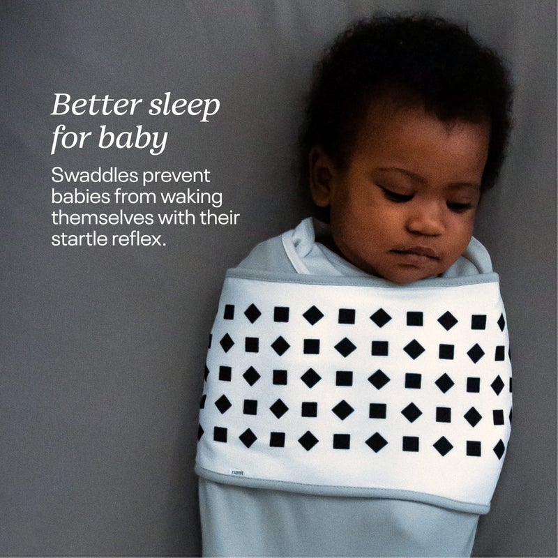 Nanit Breathing Wear Swaddle – Works with Nanit Pro Baby Monitor to Track Breathing Motion Sensor-Free, Real-Time Alerts, 100% Cotton, Size Large, 3-6 Months, Pebble Grey - Image 5