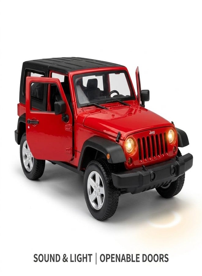 Wizplex MSZ Official Licensed Jeep Wrangler Diecast Model Car 1:32 Scale | Light & Sound | Pull Back Action | Metal SUV Toy | Collectible Display & Gift - Image 4