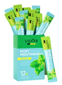 SADOER Travel Mouthwash, 20 Pack Individual Mini Mouthwash Alcohol Free, Teeth Whitening Fresh Breath, Antibacterial Mouthwash For Bad Breath, Multipack Mouth Wash Airline Friendly Portable, Fresh Mint  - Image 1