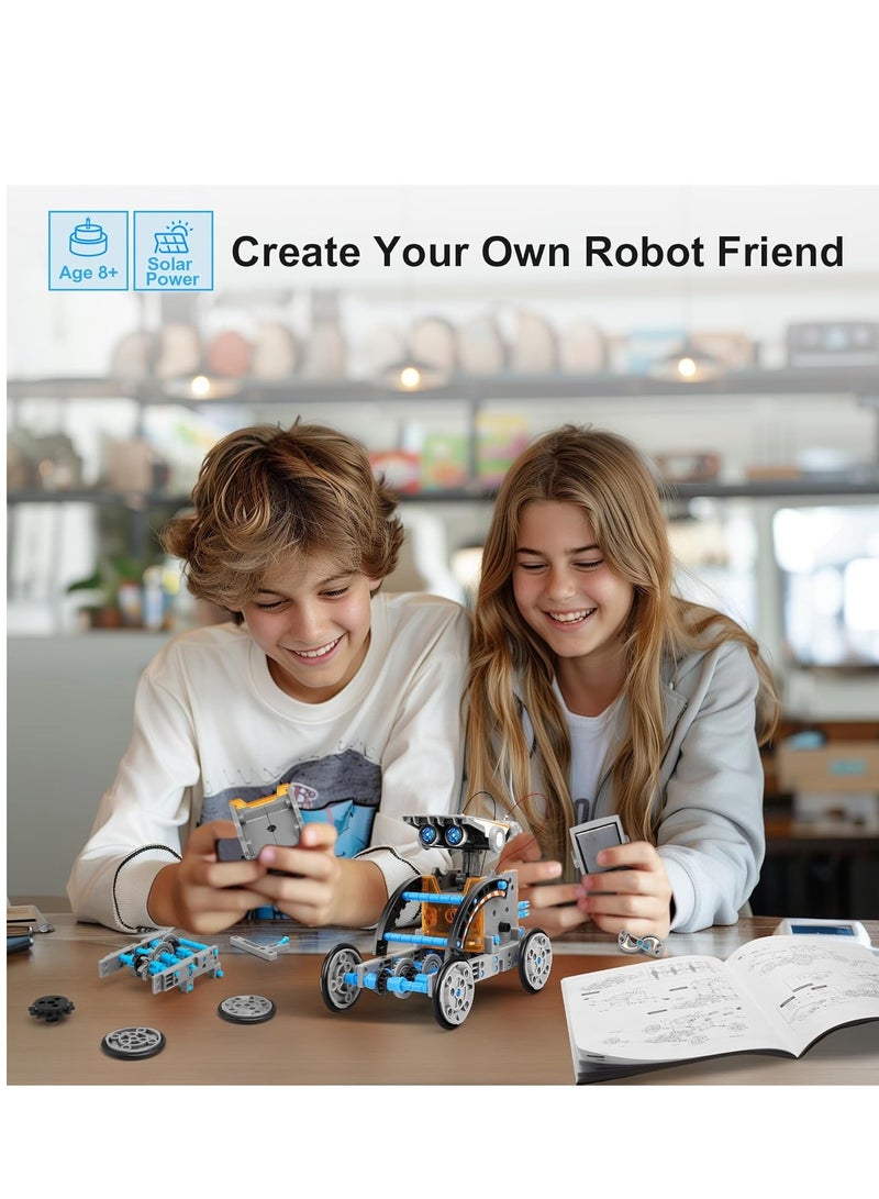 Raxoom STEM 13-in-1 Education Solar Robot Toys -190 Pieces DIY Building Science Experiment Kit for Kids Aged 8-10 and Older,Solar Powered by The Sun - Image 4