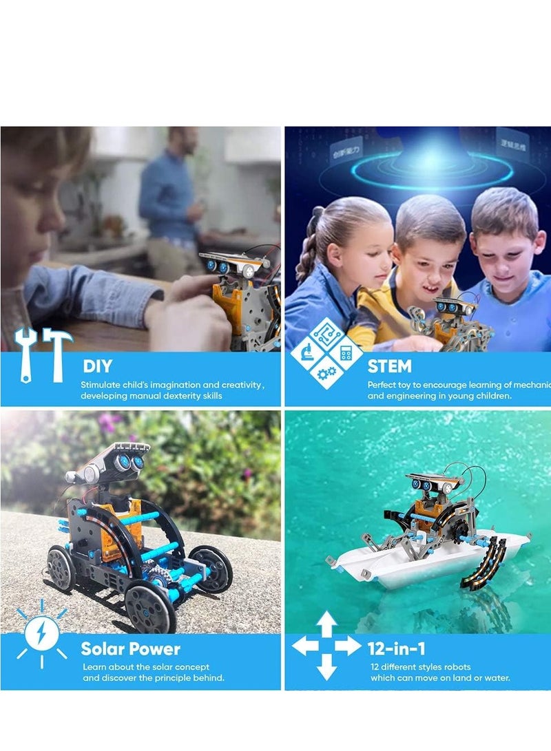 Raxoom STEM 13-in-1 Education Solar Robot Toys -190 Pieces DIY Building Science Experiment Kit for Kids Aged 8-10 and Older,Solar Powered by The Sun - Image 3