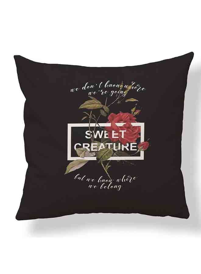 NIBEMINENT Decorative Printed Cushion Cover Black 45x45centimeter