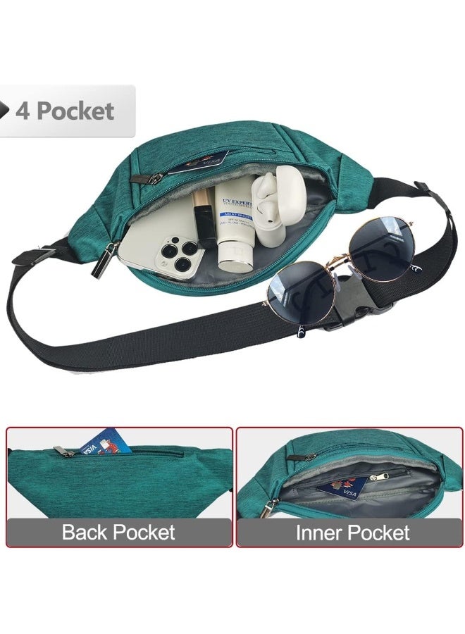 ‌Unisex Fashion Fanny Pack – Green One Size Crossbody Waist Bag for Travel & Outdoor Activities - Image 4