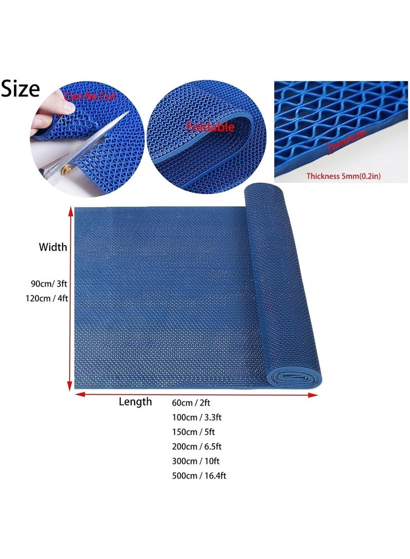 ارواق حصيرة تصريف شبكية PVC غير قابلة للانزلاق للحمام، بسمك 5 مم، قابلة للتقطيع، للمرآب، المطبخ، المسبح، وغرفة الاستحمام - Image 2