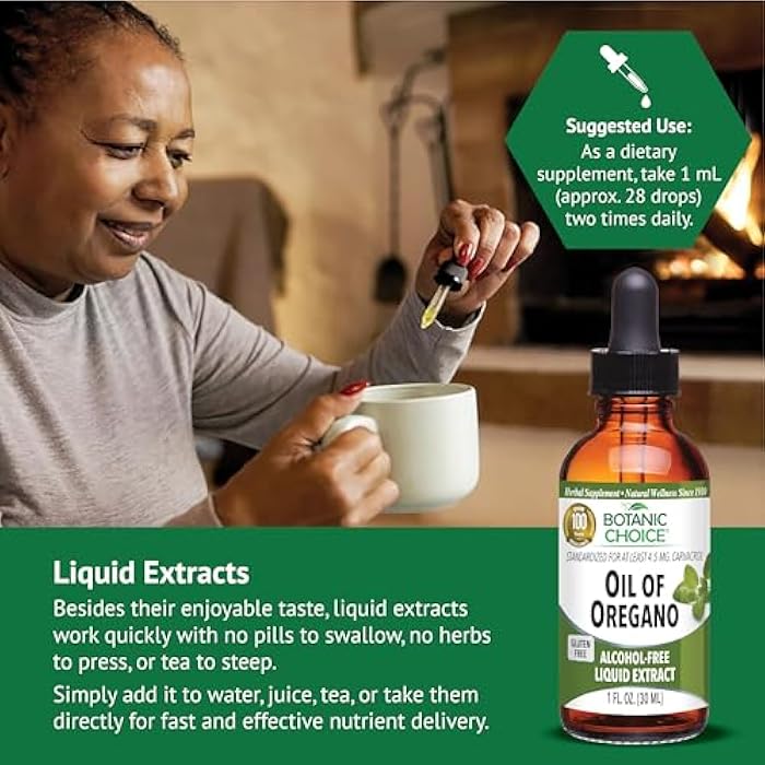 Botanic Choice Oil of Oregano Liquid Extract - Alcohol Free Herbal Supplement, Traditional Support for Immune and More - 1 Fl. Oz. - Image 5