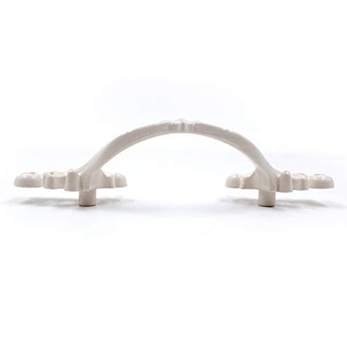 Jetland French Provincial Drawer Pulls - 6-Pack, Ivory White, 3" Hole Centers, Vintage Shabby Chic Pulls for Dresser Nightstand Cabinet, PW1619W76 - Image 4