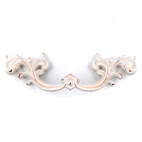 Jetland French Provincial Drawer Pulls - 6-Pack, Ivory White, 3" Hole Centers, Vintage Shabby Chic Pulls for Dresser Nightstand Cabinet, PW1619W76 - Image 1