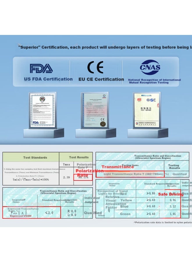 Vegoos نظارات شمسية للرجال والنساء، حماية UV400، إطار كبير، نظارات قيادة 6259 - Image 2